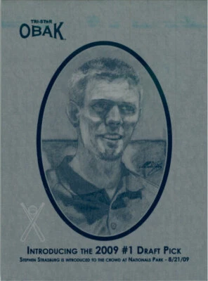 2010 TriStar Obak NSCC VIP STEPHEN STRASBURG (MONTREAL) #N1 Rookie Plate 1/1 - Image 1 of 2