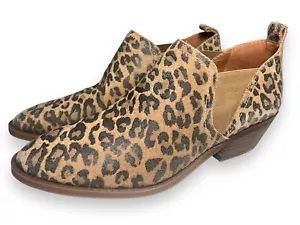 Lucky Brand Fallo Natural Cheetah Print Chelsea Block Heel Slip On Bootie 8.5 - Picture 1 of 10