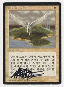 Signed Korean Island Sanctuary HP 4th Edition FBB Artist Mark Poole MTG Magic! - Picture 1 of 2
