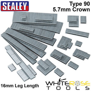 Sealey Type 90 Staples 18 Gauge SWG 5000 Pack 16mm Length 5.7mm Crown Staple