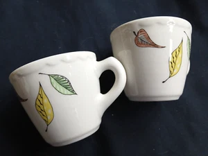 VINTAGE 2PC LOT COFFEE CUP AUTUMN LEAVES STERLING CHINA ECONORIM RESTAURANT WARE - Picture 1 of 4
