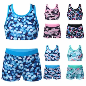 Juegos de baño para niños niñas tankini trajes de baño de dos piezas trajes de baño sin mangas - Imagen 1 de 29