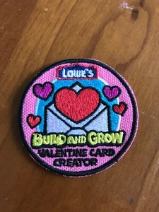 Lowe's build and grow Valentine card creator badge patch - Picture 1 of 2