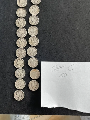 1916-1945 Mercury Dime Silver PARTIAL SET 50 UNIQUE DATES - LOT #C Cover