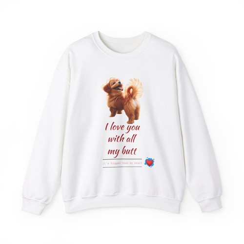 Felpa girocollo divertente cane butt San Valentino regalo amore carino felpa con cappuccio divertente unisex 