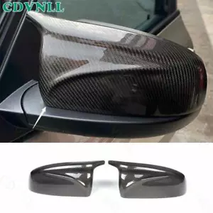 For BMW X5 X6 2008-2013 Dry Carbon Fiber Exterior Reversing Mirror Cover Trim 2* - Foto 1 di 7