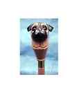 Hand carved pug dog handle wooden walking stick pug dog animal walking cane gift