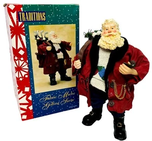 Traditions GOLFING SANTA CLAUS Fabric Mache St. Nicholas Vintage Christmas Golf - Picture 1 of 17