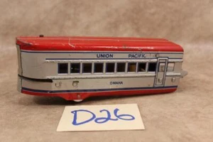 D26B VINTAGE RED MARX TIN O SCALE UNION PACIFIC OMAHA PASSENGER STREAMLINER CAR - Picture 1 of 1