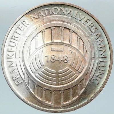 1973 ALEMANHA FRANFURT EDIFÍCIO DO PARLAMENTO Prata Antiga 5 Marcas Moeda Alemã i88312 - Imagem 1 de 3
