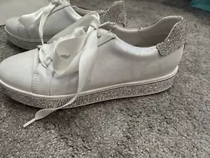 Top End Leather White And Silver Bling Size 37 Fablous Condition - Picture 1 of 3