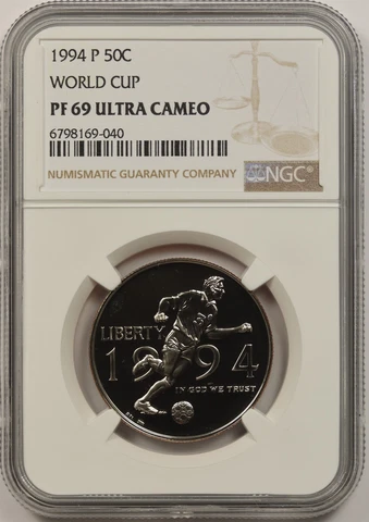 1994-P World Cup 50C NGC PF 69 Cameo Modern Commemorative Half Dollar Cover