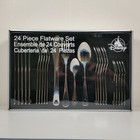 Disney Parks Mickey Mouse Icon 24 Piece Flatware Set Shiny Silver Silverware New
