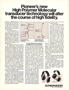 Vintage Print Ad 1975 - Pioneer SE Series Headphones - Picture 1 of 1