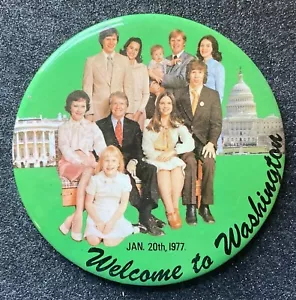 "WILLKOMMEN IN WASHINGTON, Jimmy Carters Einweihung 20. Januar 1977 Pinback 3-7/8" - Bild 1 von 3