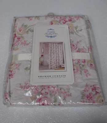 Rachel Ashwell Simply Shabby Chic BLUSH BEAUTY Pink Roses Floral Shower Curtain - Image 1 of 4