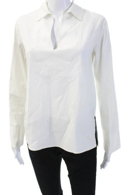 Женская блузка Vince с белым воротником и длинным рукавом базовый размер 2 - Изображение 1 из 4