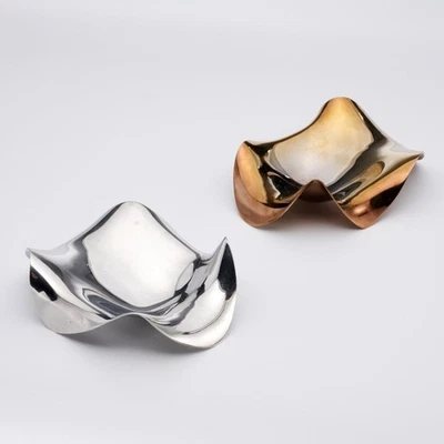 Lote de 2 piezas de soporte de cuchara de cobre plateado italiano Alessi Blip Gerosa 2010 Foto 1 de 4