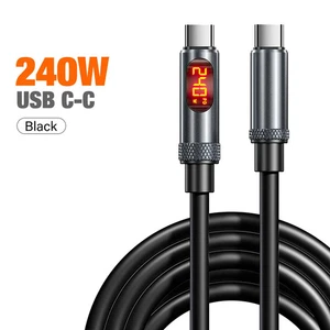 240W USB Type C To Type C Cable PD3.1 Fast Charge Cord For iPhone Macbook Laptop - Picture 1 of 18