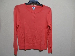 Nuevo con etiquetas Suéter Cárdigan Ligero Naranja Sólido Grande Azul Marino Antiguo Para Mujer - Imagen 1 de 3