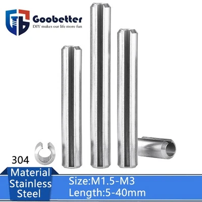 M1.5-M3 Slotted Spring Tension Pins Sellock Roll Pins Split Pin Stainless Steel - Image 1 of 4