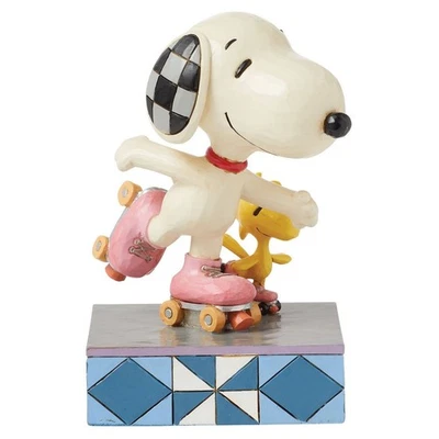 Enesco Jim Shore Peanuts Snoopy und Woodstock Figur (Rollschuh) - Bild 1 von 4