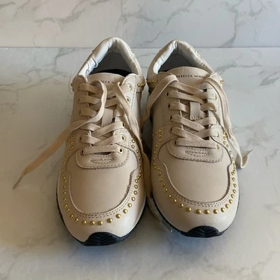 Nuevas Tenis Rebecca Minkoff Cuero Devine Con Cordones Metal Dorado Crema Para Mujer 8 Foto 1 de 4