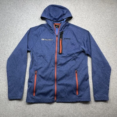 Klim Alpha Hoodie Jacket Mens Medium Blue Embroidered Zip Winter Snowmobile - Image 1 of 4