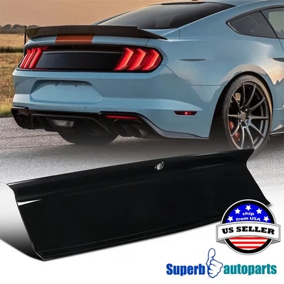 Fits 2015-2022 Mustang Glossy Black ABS Plastic Rear Trunk Decklid Panel Trim - Image 1 of 4