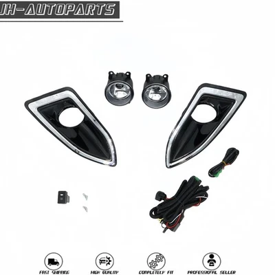 For Ford Edge 2015-2018 Chrome Trim Bumper Fog Lights Lamps + Switch Left+Right - Изображение 1 из 4