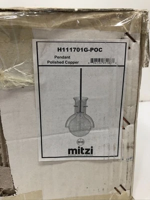 Mitzi Riley 1-Light Polished Copper Pendant with Clear Glass H111701G-POC - Image 1 of 4