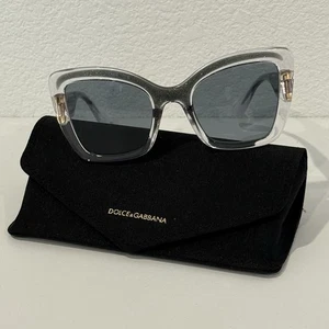 Gafas de sol Dolce And Gabbana DG 6170 3349R transparentes grises brillantes para mujer nuevas - Imagen 1 de 8