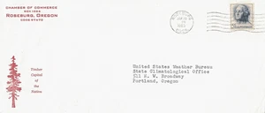 1965 Rosburg, Oregon Cancel on Cover with "Timber Capital of the Nation" Cachet - Picture 1 of 1