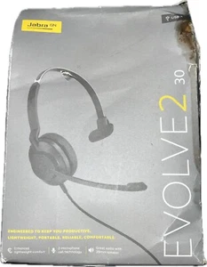 Jabra Evolve2 30 Wired USB Headset Black Mono Over the Ear Headphones Open Box - Picture 1 of 9