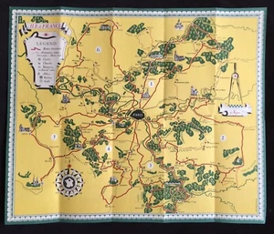 Ile de France 1947 French Government Tourist Poster Map by Jean Moles - Picture 1 of 4