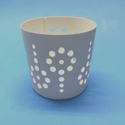 IKEA VACKERT Metal Holder Cup Decoration for Candle Flower/white 8 cm - Image 1 of 2