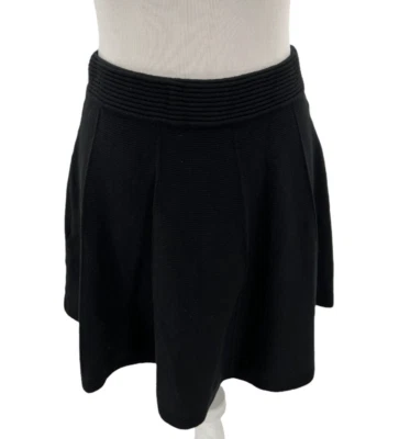 NUEVA Falda Cynthia Rowley Negra Tejida Elástica Patinadora Circular Para Mujer Talla Grande Foto 1 de 4