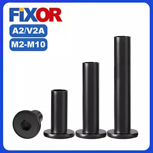 Tuercas de manguito negro M2-M10 cabeza plana hexágono interior cerrado acero inoxidable V2A - Imagen 1 de 127