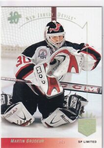 03/04 UD SP AUTHENTIC MARTIN BRODEUR 10TH ANNIVERSARY PARALLEL /99 #18