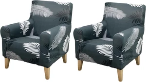 Banquet Armchair Slipcover Printed Chair Covers with Arms Stretch Club Chair Sli - Picture 1 of 6