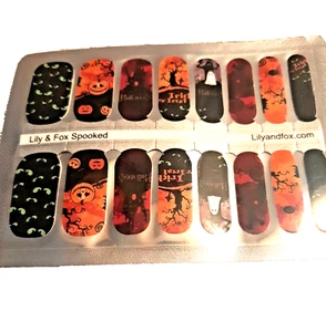 Set of 16 Halloween Nail Polish Strips Spooked by Lily n Fox Nails NEW - Picture 1 of 5