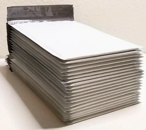 9" x 5" Self Sealing Poly Bubble Lined Envelopes Color: White 20pcs/order - Picture 1 of 4