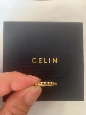 14k Real Yellow Gold Handmade Band Chain Ring for Women- Jewelry 5 - Image 1 of 4