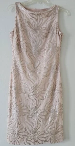 LAUREN Ralph Lauren Sleeveless Side Zip Sequin Party Dress Blush Pink 8 Summer - Imagen 1 de 8