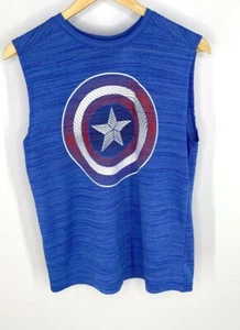 Marvel Captain America Boy's Blue Tank Top With Front Graphic. Sz Boys XXL (18) - Picture 1 of 4