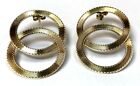 Vintage 14k Yellow Gold Double Circle Intertwining Earring Infinity