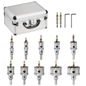 12pcs Carbide Hole Saw Kit 5/8"- 2-1/8" TCT Cutter Titanium Plated Drill Bits - Picture 1 of 9