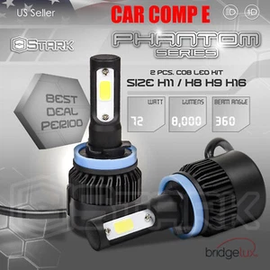 2Pcs 36W 4000LM US BridgeLux LED Motorcycle Headlight Kit 6000K White H11 H8 H9 - Picture 1 of 7
