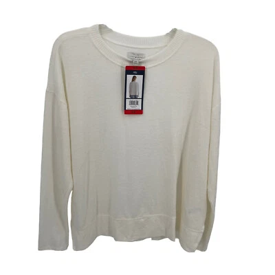 Lucky Brand women’s NWT cream sweater long sleeves Crew Neck Viscose Medium - Image 1 of 4