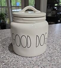 RAE DUNN “GOOD DOG” Ceramic Canister Treat Jar with Lid & Rubber Seal Off-White